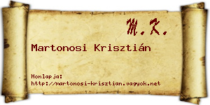 Martonosi Krisztián névjegykártya